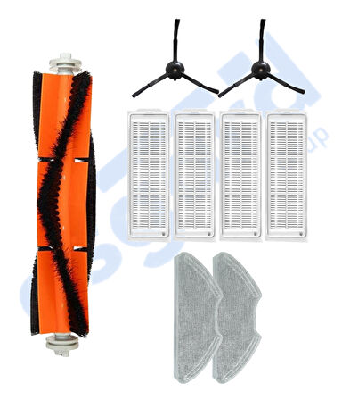 Xiaomi Mop 2 Pro (MJST1SHW) -Mop 2 Lite Uyumlu 1 Ana Fırça 2 Yan Fırça 4 Filtre 2 Mop