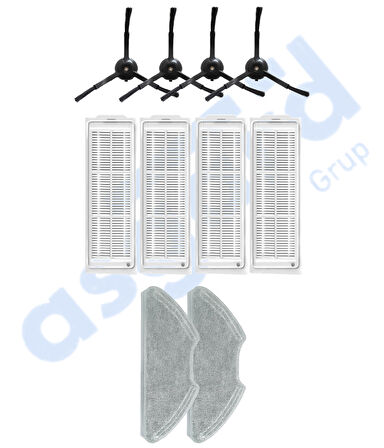 Xiaomi Mop 2 Pro (MJST1SHW) -Mop 2 Lite Uyumlu 4 Yan Fırça 4 Filtre 2 Mop