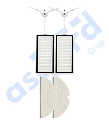 ROBOROCK Q5, Q5+, Q5 PRO,Q5 PRO+ UYUMLU 2 Yan Fırça 2 Filtre 2 Mop