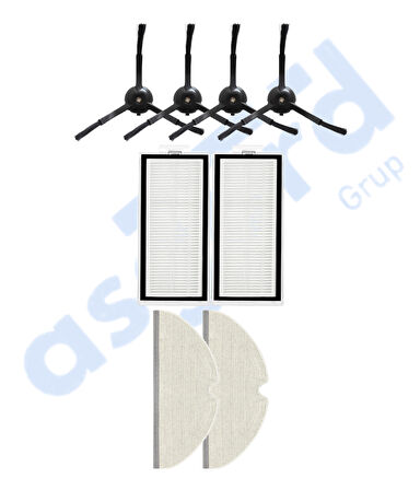 ROBOROCK Q5, Q5+, Q5 PRO,Q5 PRO+ UYUMLU 4 Yan Fırça 2 Filtre 2 Mop