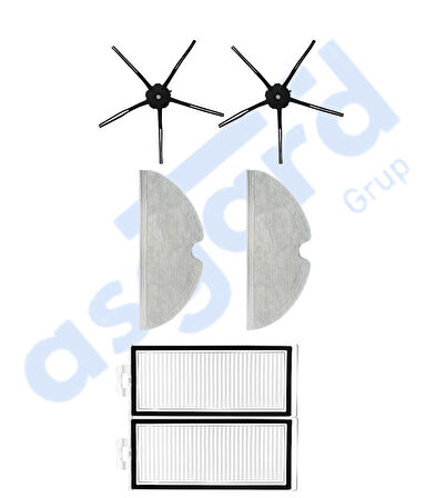 ROBOROCK Q7 , Q7+ , Q7 MAX , Q7 MAX+  Uyumlu 2 Yan Fırça 2 Filtre 2 Mop