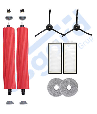 Roborock Q REVO PRO-S-MAXV Uyumlu 2 Ana Fırça 2 Yan Fırça 2 Filtre 2 Mop