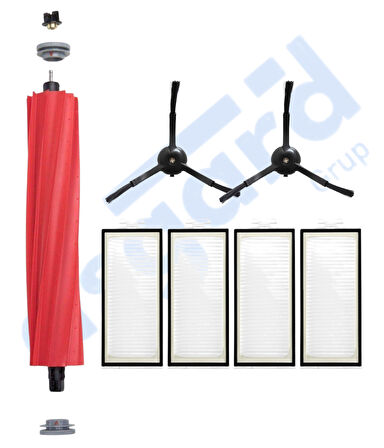 Roborock Q REVO PRO-S-MAXV Uyumlu 1 Ana Fırça 2 Yan Fırça 4 Filtre