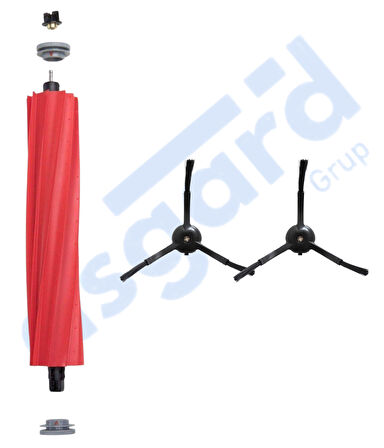 Roborock Q REVO PRO-S-MAXV Uyumlu 1 Ana Fırça 2 Yan Fırça