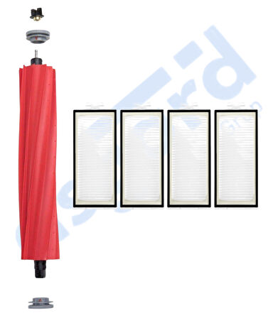 Roborock Q REVO PRO-S-MAXV Uyumlu 1 Ana Fırça 4 Filtre