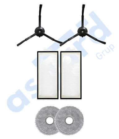 Roborock Q REVO PRO-S-MAXV Uyumlu 2 Yan Fırça 2 Filtre 2 Mop