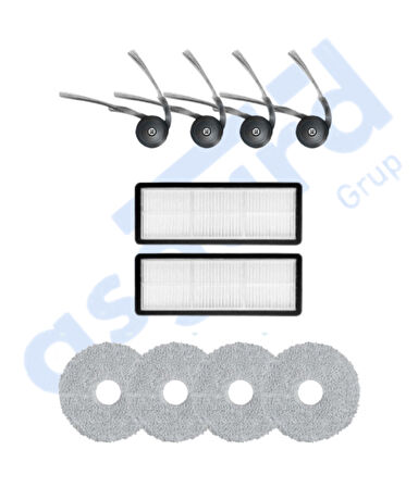 Roborock Qrevo Curv Uyumlu 4 Yan Fırça 2 Filtre 4 Mop