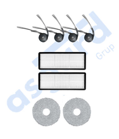 Roborock Qrevo Curv Uyumlu 4 Yan Fırça 2 Filtre 2 Mop