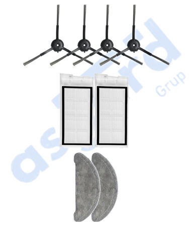 Roidmi Eve - Eve Plus Uyumlu 4 Yan Fırça 2 Filtre 2 Mop