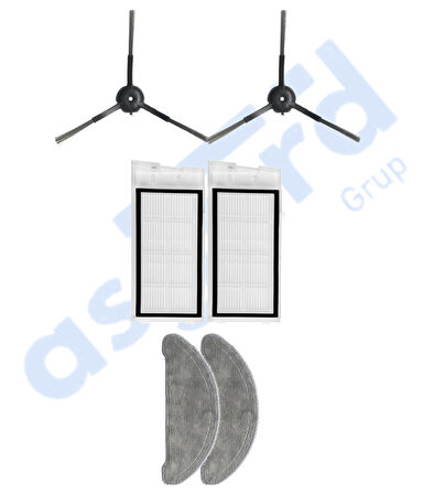 Roidmi Eve - Eve Plus Uyumlu 2 Yan Fırça 2 Filtre 2 Mop