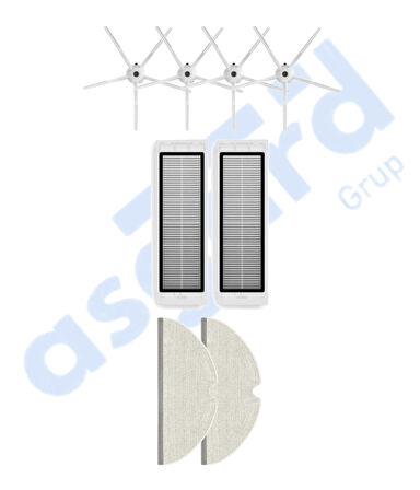 ROBOROCK  S50 – S55 –S5 MAX – S6 – S6 MAXV Uyumlu 4 Yan Fırça 2 Filtre 2 Mop