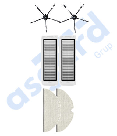 ROBOROCK  S50 – S55 –S5 MAX – S6 – S6 MAXV Uyumlu 2 Yan Fırça 2 Filtre 2 Mop