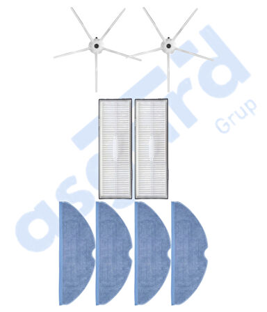 ROBOROCK S7 ( PLUS- MAXV-MAXV ULTRA- PRO ULTRA ) UYUMLU 2 Yan Fırça 2 Filtre 4 Mop