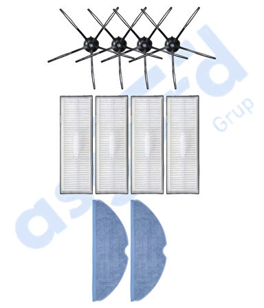 ROBOROCK S7 ( PLUS- MAXV-MAXV ULTRA- PRO ULTRA ) UYUMLU 4 Yan Fırça 4 Filtre 2 Mop