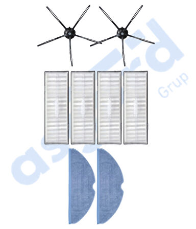 ROBOROCK S7 ( PLUS- MAXV-MAXV ULTRA- PRO ULTRA ) UYUMLU 2 Yan Fırça 4 Filtre 2 Mop
