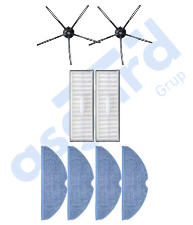 ROBOROCK S7 ( PLUS- MAXV-MAXV ULTRA- PRO ULTRA ) UYUMLU 2 Yan Fırça 2 Filtre 4 Mop