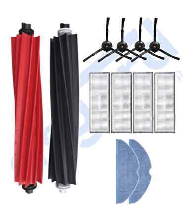 ROBOROCK S8 , S8+ ,S8 PRO-PRO ULTRA UYUMLU 1 Ana Fırça 4 Yan Fırça 4 Filtre 2 Mop