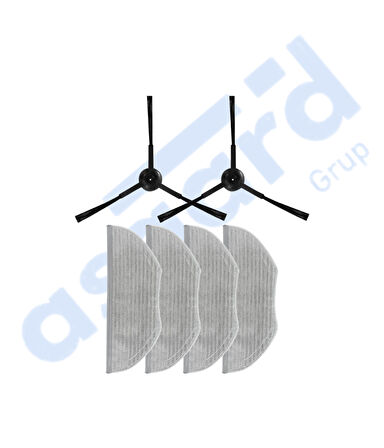 Xiaomi S10T Uyumlu 2 Yan Fırça 4 Mop