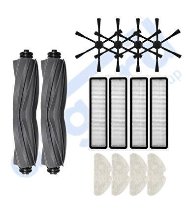DREAME D10S, D10S PRO, D9 MAX GEN 2 UYUMLU 2 Ana Fırça 4 Yan Fırça 4 Filtre 4 Mop