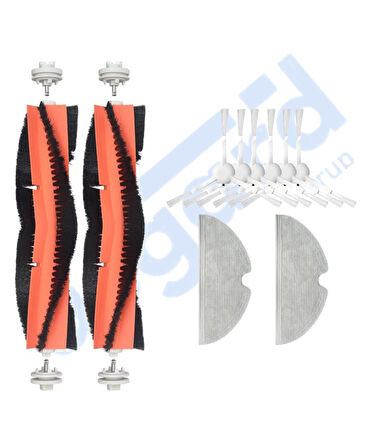 Dreame F9 - Z10 Pro Uyumlu 2 Ana Fırça 6 Yan Fırça 2 Mop