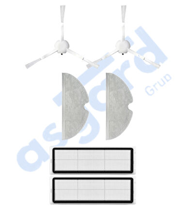 Dreame F9 - Z10 Pro Uyumlu 2 Yan Fırça 2 Filtre 2 Mop