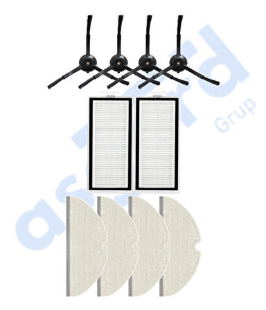 ROBOROCK Q8 MAX , Q8 MAX+ UYUMLU 4 Yan Fırça 2 Filtre 4 Mop