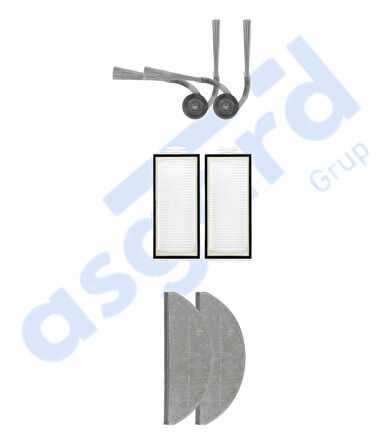 ROBOROCK S8 PRO-S8 PRO+-Q8+-Q8 MAX PRO+ Uyumlu 2 Yan Fırça 2 Filtre 2 Mop