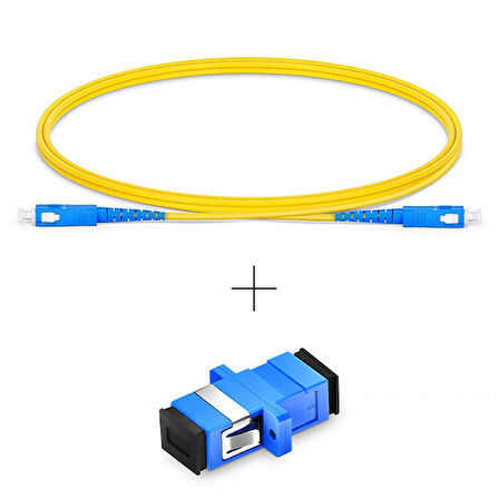 Evlere Kadar Fiber Fiber Internet Kablo Uzatma Paketi (Sc-Pc Sc-Pc Patchcord ve Konnektör)