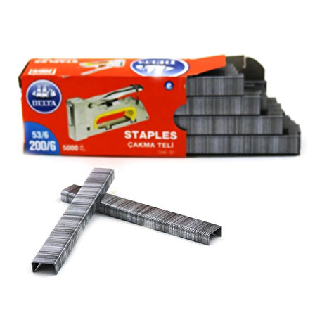 DELTA Zımba Teli 200/6 53/6 Kod 201 (5000 ADET) 6'lı Paket