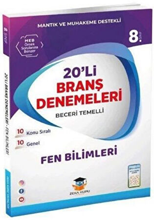 8 Sınıf Fen Bilimleri ve Matematik 20li Branş Deneme Zekaküpü Yayınları