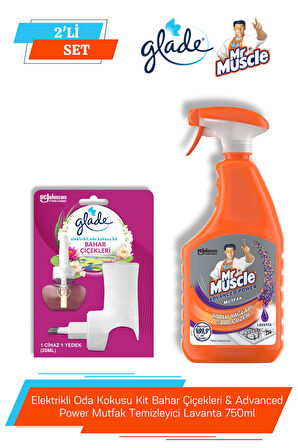 Elektrikli Oda Kokusu Kit Bahar Çiçekleri & Advanced Power Mutfak Temizleyici Lavanta 750ml