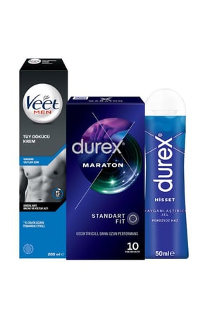 Maraton 10’lu + Hisset Jel 50 ml + Veet Men Tüy Dökücü Krem Erkek Bakım Seti