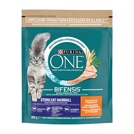 Purina ONE Coat& Hairball Kısırlaştırılmış Tavuklu Kedi Maması 800gX4