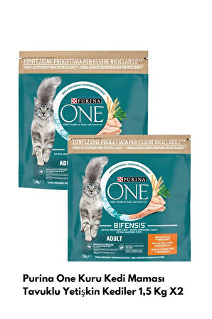 Purina One Kuru Kedi Maması Tavuklu Yetişkin Kediler 1,5 KgX2