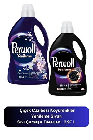 Perwol Çiçek Cazibesi Koyurenkler 2,75 L 50 Yıkama +Yenileme Siyah 2.97L 54 Yıkama