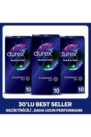 Maraton Geciktiricili Prezervatif 30'lu Avantaj Seti 3x10 Standart Fit Kayganlaştırıcılı Orijinal