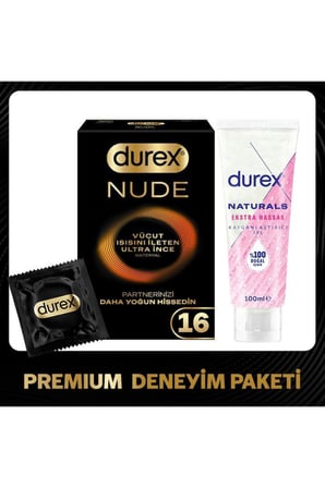 Nude Ultra İnce Prezervatif 16'lı + Naturals Ekstra Hassas Kayganlaştırıcı Jel 100 ml