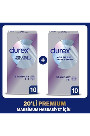 Yok Ötesi Ultra Kaygan Prezervatif 20'li Premium Seti 2x10 Standart Fit Kayganlaştırıcılı Orijinal