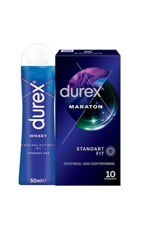 Geciktiricili Prezervatif Maraton 10’lu + Hisset Jel 50 ml Avantaj Seti