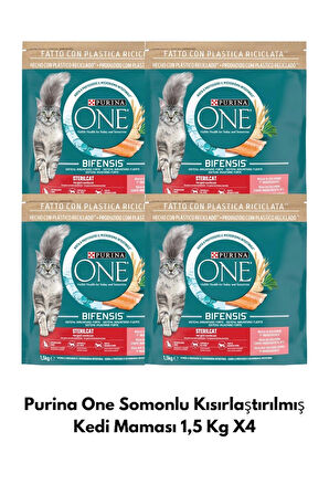 Purina One Somonlu Kısırlaştırılmış Kedi Maması 1,5 KgX4