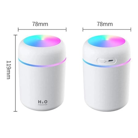 Mini Hava Nemlendirici 300ML - Araç İçi & Ev & Ofis, LED Işıklı, Taşınabilir