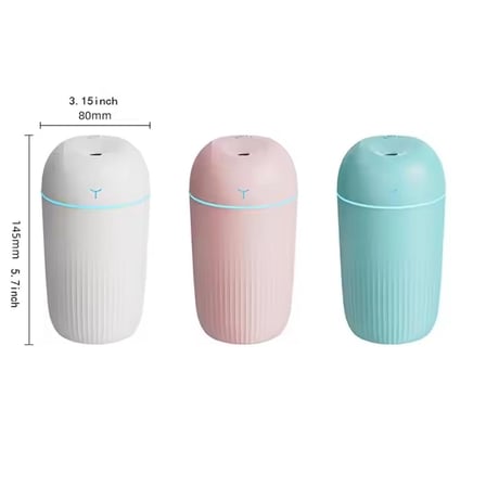 Mini Hava Nemlendirici Aroma Difüzörü 7 Renkli LED - USB'li Sürekli ve Aralıklı Buhar Özellikli
