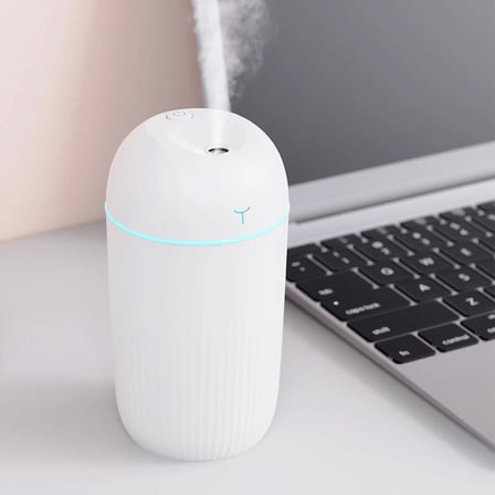 Mini Hava Nemlendirici Aroma Difüzörü 7 Renkli LED - USB'li Sürekli ve Aralıklı Buhar Özellikli