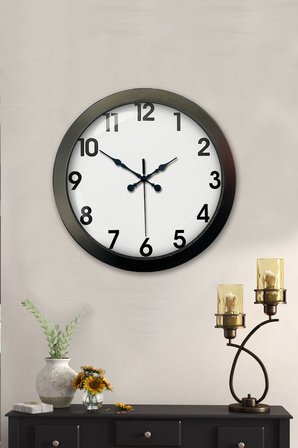 36 cm Siyah Metal Standart Duvar Saati