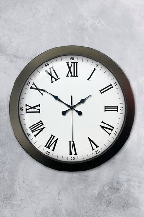 36 cm Siyah Metal Roma Rakamlı Duvar Saati