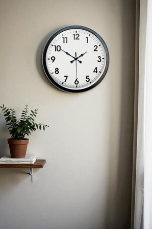 40 cm Siyah Metal Standart Duvar Saati