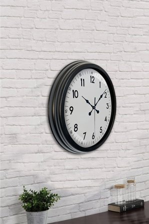 40 cm Siyah Metal Standart Duvar Saati