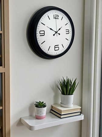 Sade & Şık Siyah 40 Cm Metal Dekoratif Duvar Saati