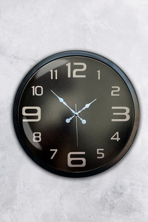 40 cm Siyah Metal Modern Duvar Saati