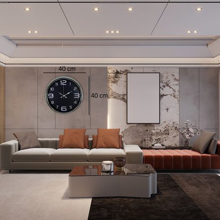Krom Sade 40 Cm Metal Duvar Saati
